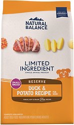 Natural Balance Limited Ingredient Reserve Grain-Free Duck & Potato Small Breed Bites Recipe Dry Dog Food, 5.44-kg bag