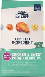 Natural Balance Limited Ingredient Chicken & Sweet Potato Formula Small Breed Bites Grain-Free Dry Dog Food, 1.81-kg bag