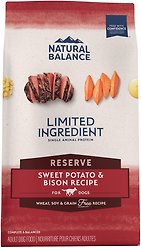 Natural Balance Limited Ingredient Reserve Grain-Free Sweet Potato & Bison Recipe Dry Dog Food, 9.98-kg bag