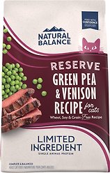 Natural Balance Limited Ingredient Grain-Free Green Pea & Venison Dry Cat Food, 1.81-kg bag