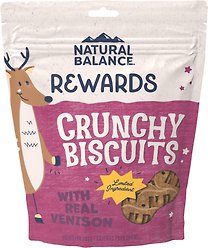 Natural Balance Rewards Crunchy Biscuits with Real Venison Dog Treat, 397-g bag