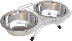 Van Ness Stainless Steel Wire Rack Double Dog & Cat Dish, 2-cup
