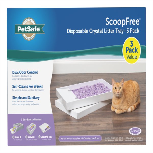 Show full view: PetSafe ScoopFree Complete Disposable Lavender Crystal Cat Litter Trays, 3 count slide 9 of 11