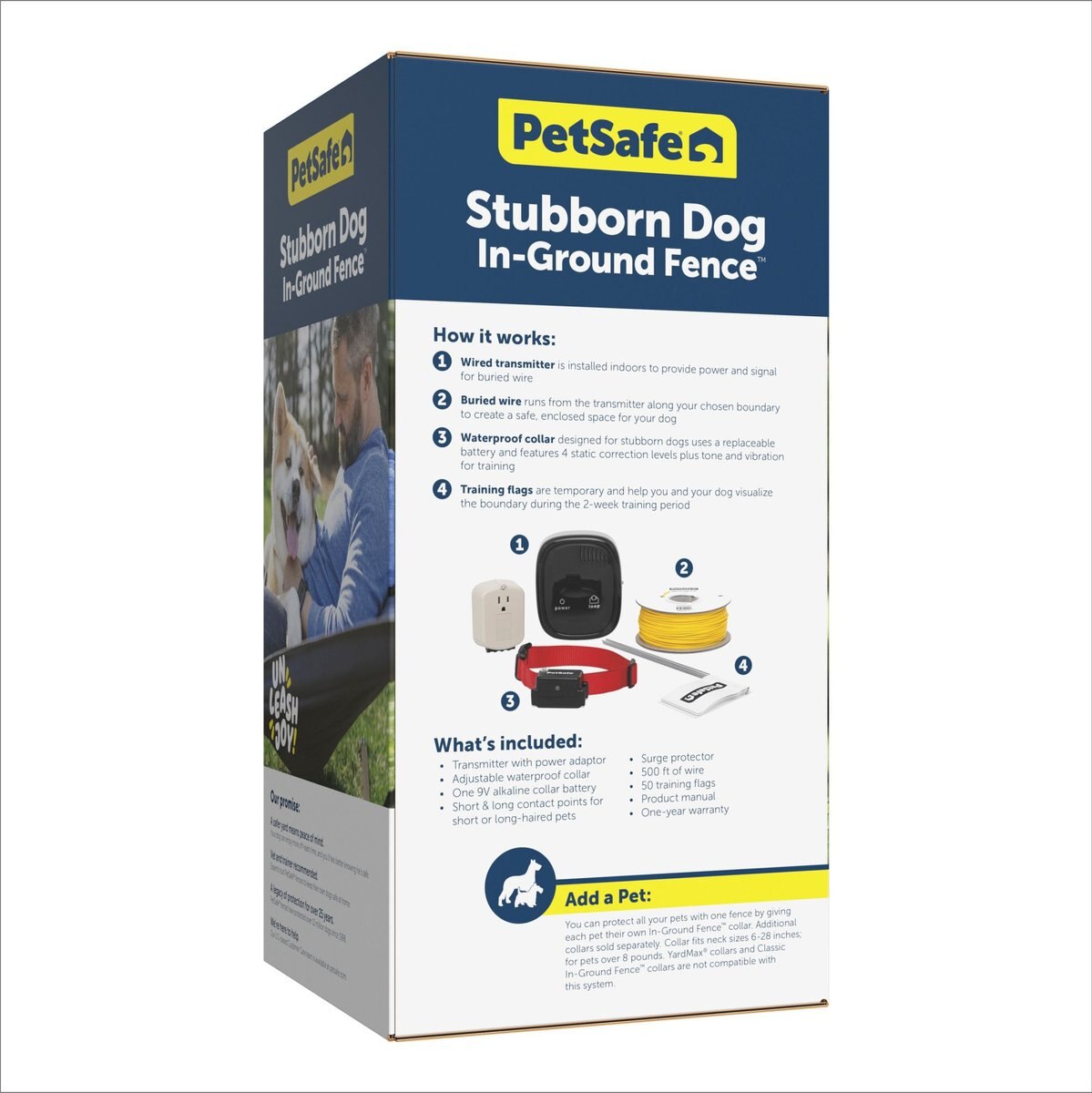 PetSafe Stubborn Dog Receiver Collar, In-Ground Fence Collar, Waterproof,  with Tone, Vibration and Static Correction for dogs 8lb and Up - Not