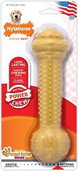 Nylabone Power Chew Peanut Butter Flavored Barbell Durable Chew Dog Toy, Large