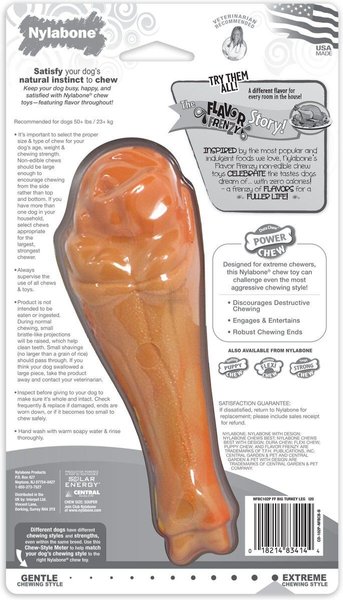 Show full view: Nylabone Power Chew Jumbo Drumstick Turkey & Sweet Potato Chew Dog Toy slide 7 of 10