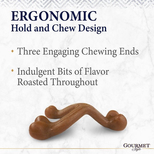Show full view: Nylabone Gourmet Style Strong Chew Wishbone Bacon Chew Dog Toy, Regular slide 6 of 9
