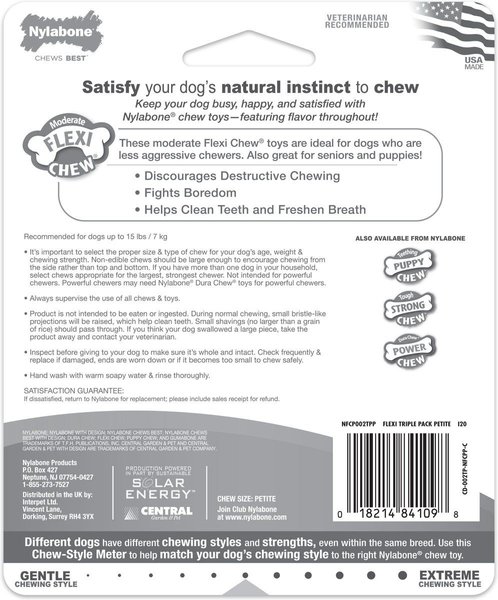 Show full view: Nylabone FlexiChew Dental Dog Toy, 3 count, 3 count slide 6 of 9