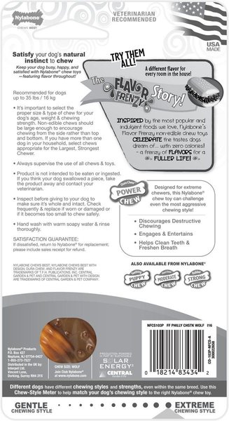 Show full view: Nylabone Power Chew Flavor Frenzy Philly Cheesesteak Chew Dog Toy, Medium slide 8 of 12