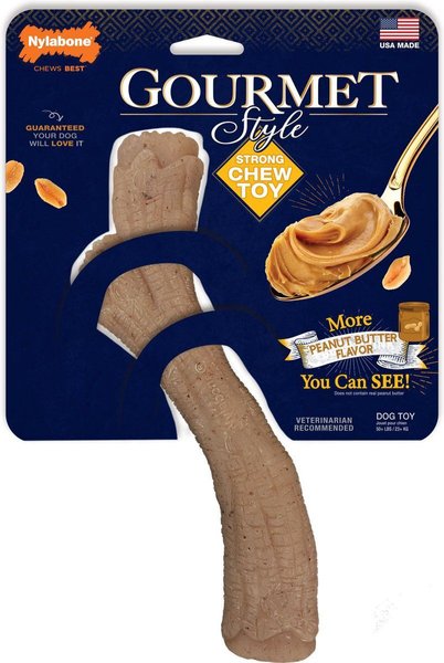 Show full view: Nylabone Gourmet Style Strong Chew Stick Peanut Butter Chew Dog Toy, Souper/X-Large slide 5 of 10