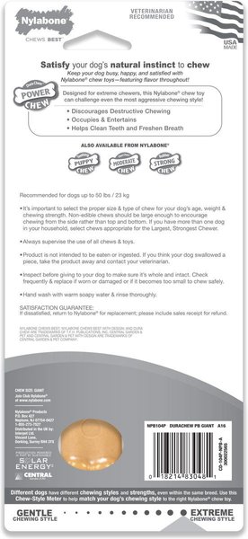 Show full view: Nylabone Power Chew Peanut Butter Flavored Durable Chew Dog Toy, Large slide 7 of 12