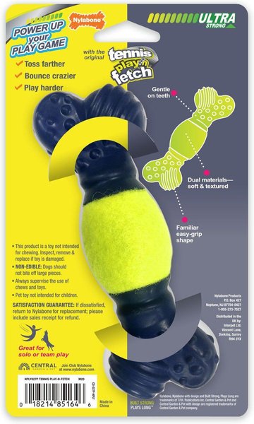 Show full view: Nylabone Power Play Tennis Play 'n Fetch Interactive Dog Toy slide 7 of 8