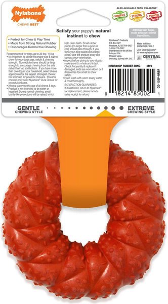 Show full view: Nylabone Strong Chew Ring Beef Flavor Chew Dog Toy slide 7 of 9
