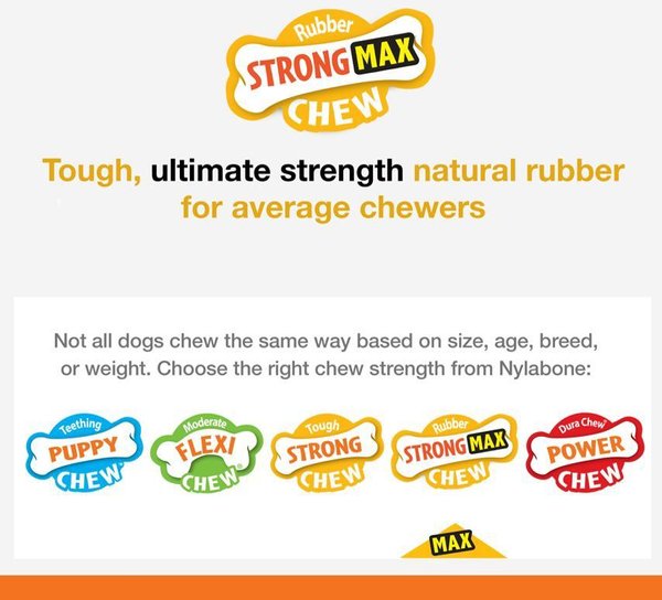 Show full view: Nylabone Strong Chew Rubber Senior Beef Flavor Chew Dog Toy slide 4 of 9