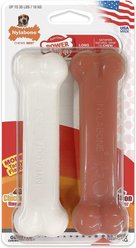 Nylabone Power Chew Classic Twin Pack Bacon & Chicken Flavor Durable Chew Dog Toy, Medium