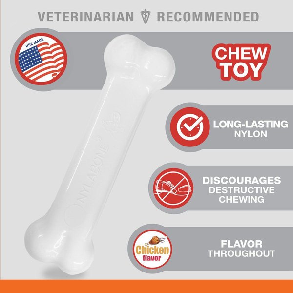 Show full view: Nylabone Power Chew Classic Twin Pack Bacon & Chicken Flavor Durable Chew Dog Toy, Medium slide 3 of 11