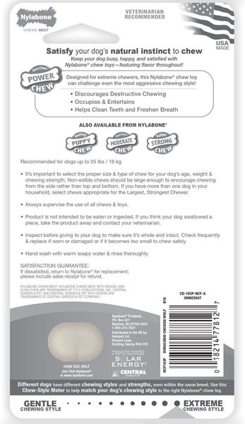 Show full view: Nylabone Power Chew Chicken Flavored Durable Chew Dog Toy, Medium slide 7 of 10