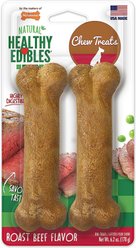 Nylabone Healthy Edibles Long Lasting Roast Beef Flavour Medium Breed Bone Dog Treats, 2 count