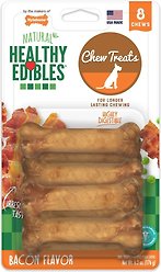 Nylabone Healthy Edibles Longer Lasting Bacon Flavour X-Small Breed Bone Dog Treats, 8 count