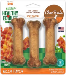 Nylabone Healthy Edibles Longer Lasting Bacon Flavour Small Bone Dog Treats, 3 count