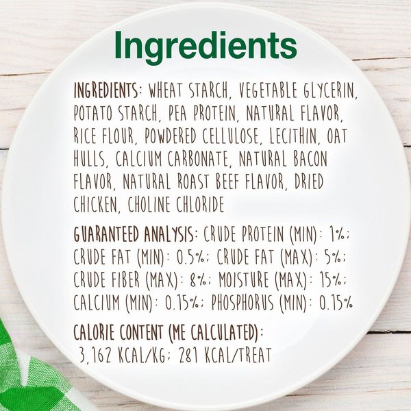 Show full view: Nylabone Healthy Edibles Longer Lasting Bacon Flavour Medium Bone Dog Treats, 2 count slide 5 of 9