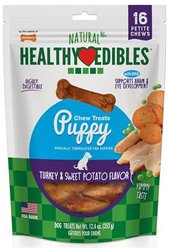 Nylabone Healthy Edibles Puppy Turkey & Sweet Potato Flavour X-Small Bone Dog Treats, 16 count