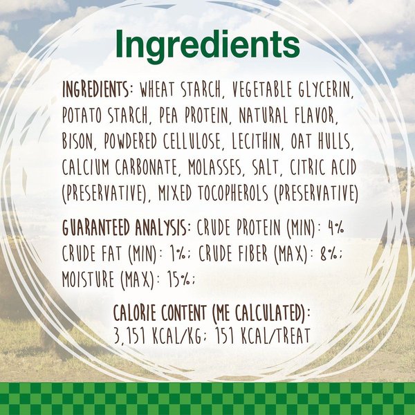 Show full view: Nylabone Healthy Edibles Wild Natural Long Lasting Bison Flavour Medium Chew Dog Treats, 2 count slide 4 of 12