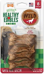 Nylabone Healthy Edibles Wild Natural Long Lasting Small Bison Flavour Small Chew Dog Treats, 8 count