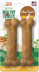Nylabone Healthy Edibles Longer Lasting Chicken Flavour Medium Bone Dog Treats, 2 count