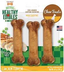 Nylabone Healthy Edibles Longer Lasting Chicken Flavour Small Bone Dog Treats, 3 count