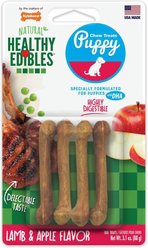Nylabone Healthy Edibles Puppy Natural Lamb & Apple Long Lasting X-Small Chew Dog Treats, 4 count
