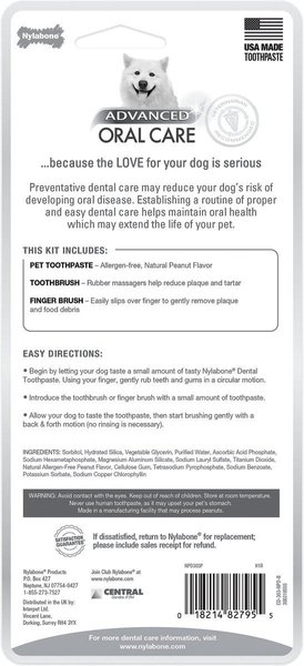 Show full view: Nylabone Advanced Oral Care Natural Peanut Flavor Dog Dental Kit slide 6 of 10