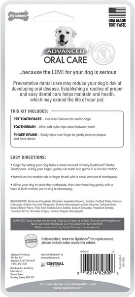 Show full view: Nylabone Advanced Oral Care Bacon Flavor Senior Dog Dental Kit slide 6 of 10