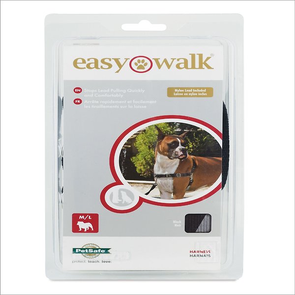 Show full view: PetSafe Easy Walk No Pull Dog Harness, Black, Medium Large slide 7 of 10