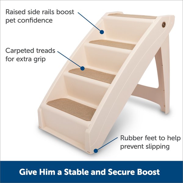 Show full view: PetSafe CozyUp Foldable Cat & Dog Stairs, Tan, Large slide 4 of 9