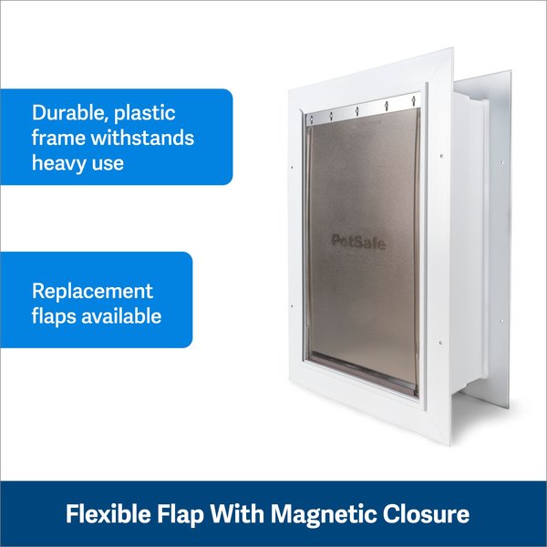 Show full view: PetSafe Wall Entry Dual Flap Dog & Cat Door with Closing Panel, Medium slide 3 of 8