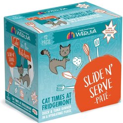 Weruva Cats in the Kitchen Cat Times at Fridgemont Duck & Tuna Pate Grain-Free Wet Cat Food, 3-oz pouch, case of 12