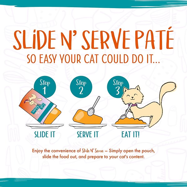 Show full view: Weruva Cats in the Kitchen Cat Times at Fridgemont Duck & Tuna Pate Grain-Free Wet Cat Food, 3-oz pouch, case of 12 slide 7 of 10