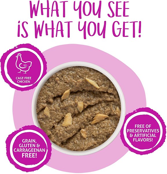 Show full view: Weruva Cats in the Kitchen Cat to The Future Chicken & Salmon Pate Grain-Free Wet Cat Food, 3-oz pouch, case of 12 slide 4 of 10