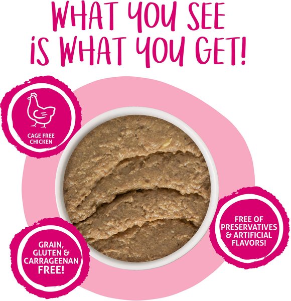 Show full view: Weruva Cats in the Kitchen Meowiss Bueller Chicken & Lamb Pate Grain-Free Wet Cat Food, 3-oz pouch, case of 12 slide 4 of 10