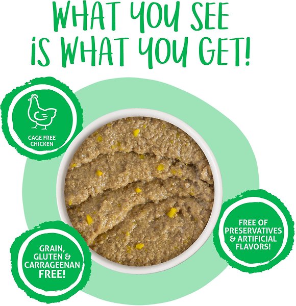 Show full view: Weruva Cats in the Kitchen The Breakfast Cat Chicken & Pumpkin Pate Grain-Free Wet Cat Food, 3-oz pouch, case of 12 slide 4 of 10