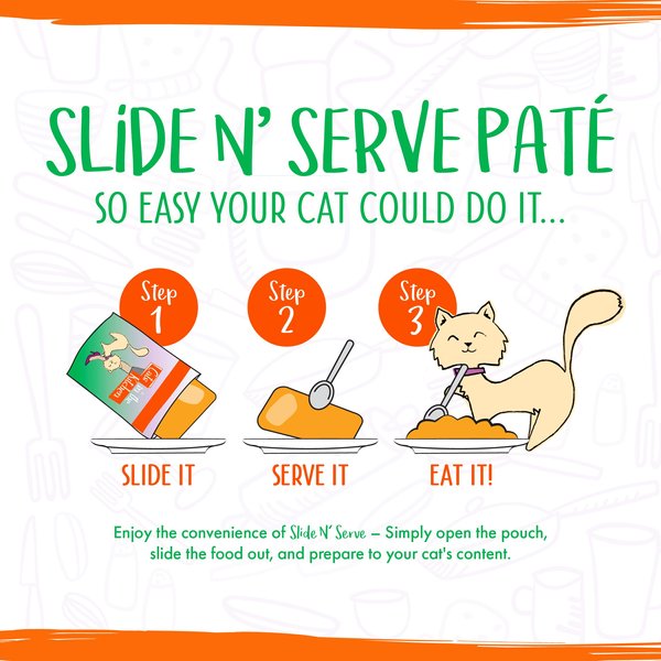 Show full view: Weruva Cats in the Kitchen The Breakfast Cat Chicken & Pumpkin Pate Grain-Free Wet Cat Food, 3-oz pouch, case of 12 slide 7 of 10