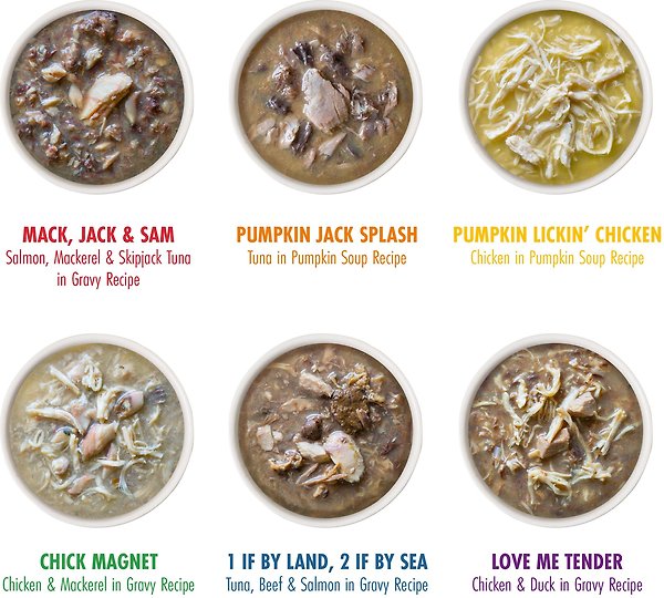 Show full view: Weruva Cats in the Kitchen Pantry Party Pouch Variety Pack in Gravy Grain-Free Wet Cat Food, 3-oz pouch, case of 12 slide 4 of 9