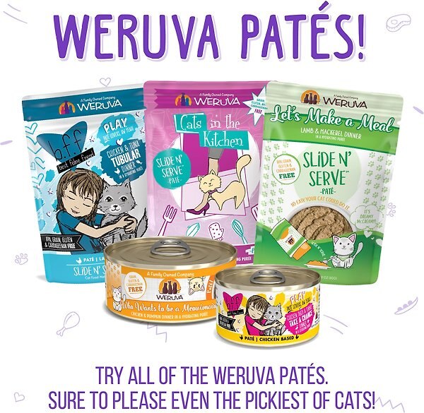 Show full view: Weruva Classic Cat Pate, Meal or No Deal! Chicken & Beef Grain-Free Wet Cat Food, 5.5-oz can, case of 8 slide 8 of 10
