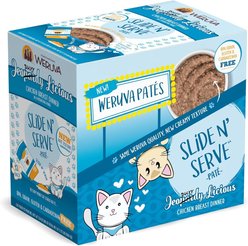 Weruva Slide N' Serve Jeopurrdy Licious Chicken Dinner Pate Grain-Free Wet Cat Food, 2.8-oz pouch, case of 12
