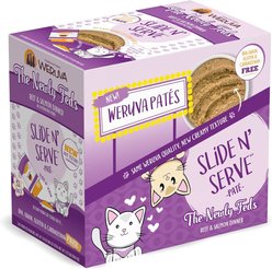 Weruva Slide N' Serve The Newly Feds Beef & Salmon Dinner Pate Grain-Free Wet Cat Food, 2.8-oz pouch, case of 12