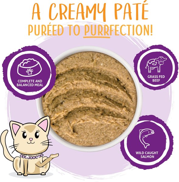 Show full view: Weruva Slide N' Serve The Newly Feds Beef & Salmon Dinner Pate Grain-Free Wet Cat Food, 2.8-oz pouch, case of 12 slide 3 of 10