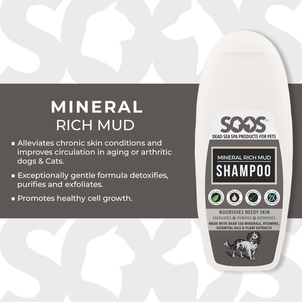 Show full view: Soos Pets Mineral Rich Mud Dog & Cat Shampoo, 250-mL bottle slide 3 of 6
