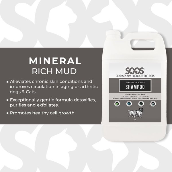Show full view: Soos Pets Mineral Rich Mud Dog & Cat Shampoo, 4-L bottle slide 3 of 6