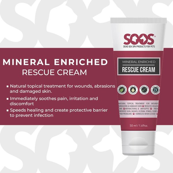 Show full view: Soos Pets Mineral Enriched Rescue Cream for Dogs & Cats, 1.7-oz tube slide 4 of 6